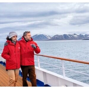 Silversea Expeditions Parka Unisex Size XL Windbreaker Raincoat Red Travel